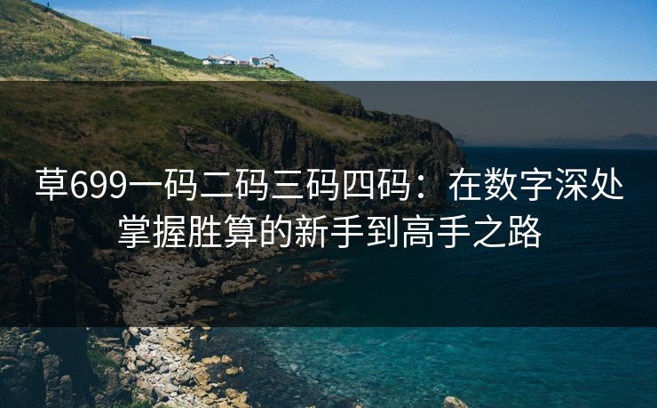 草699一码二码三码四码：在数字深处掌握胜算的新手到高手之路