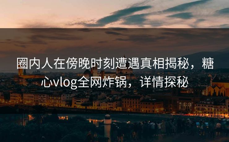 圈内人在傍晚时刻遭遇真相揭秘，糖心vlog全网炸锅，详情探秘